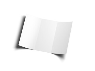 Blank A4 Trifold brochure render on transparent background