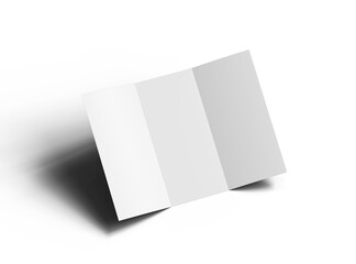 Blank A4 Trifold brochure render on transparent background