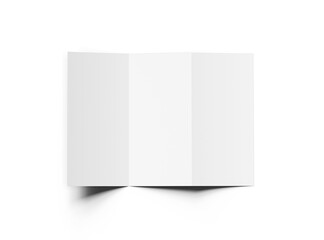 Blank A4 Trifold brochure render on transparent background