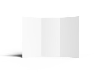 Blank A4 Trifold brochure render on transparent background