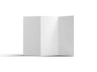 Blank A4 Trifold brochure render on transparent background