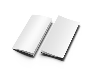 Blank A4 Trifold brochure render on transparent background