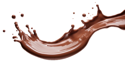 Pouring chocolate dripping white background.