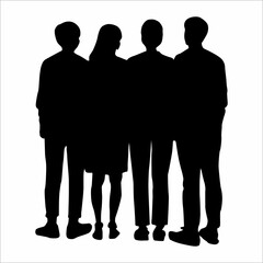 Silhouette of four businessmen