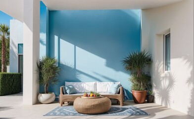 Modern Chic Las Vegas Patio: A Luxurious Interior House Oasis generative ai - 671117105