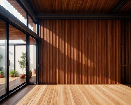 A Glimpse of Industrial Beauty in a Greenland Townhouse Patio generative ai