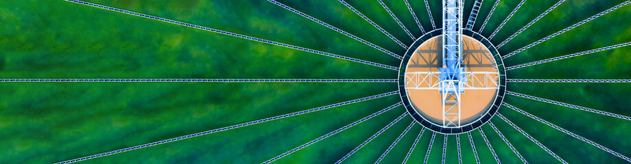 Aerial top view of Drinking Water Treatment plants. Microbiology of drinking water production and...