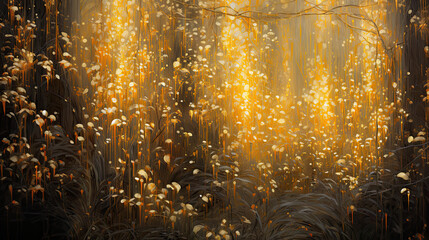 Christmas illustration, beautiful golden lights