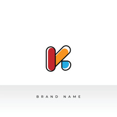 Creative initial letter K logo icon design template elements.