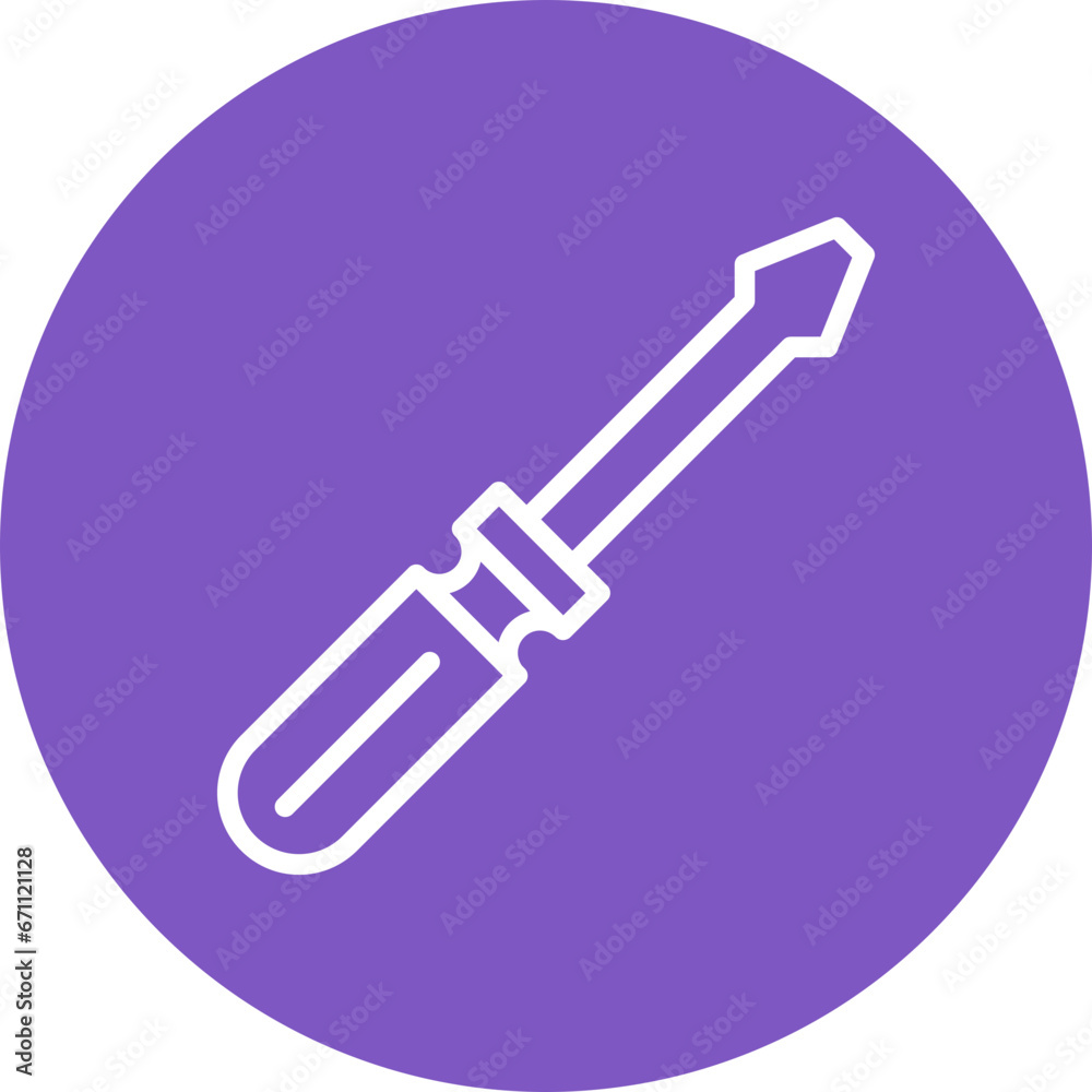 Sticker screw driver icon