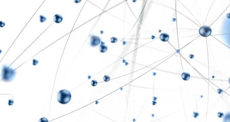 Neural network 3D illustration. Big data and cybersecurity