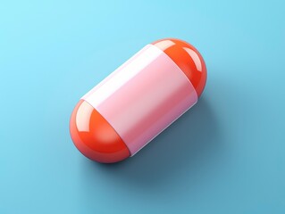 Medicine capsule front close up view on color background