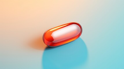 Medicine capsule front close up view on color background