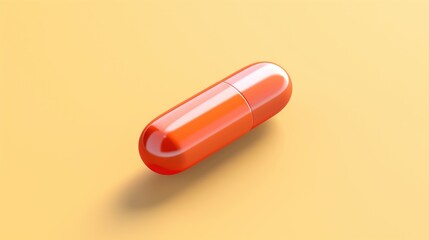 Medicine capsule front close up view on color background