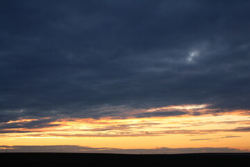 A sunset with clouds
