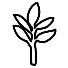 simple leaf line icon
