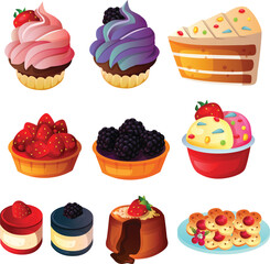 set of dessert icons