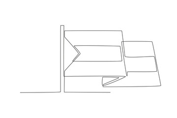 Close-up of the Palestinian flag. Palestine one-line drawing