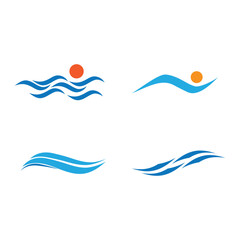 Sea wave logo vector business element and symbol