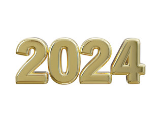 2024 new year golden text effect 3d rendering