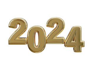 2024 new year golden text effect 3d rendering