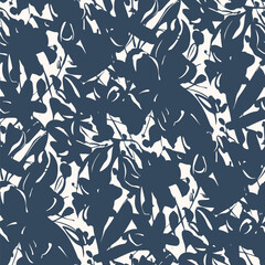 Black and white seamless pattern with flowers.  Vector illustration