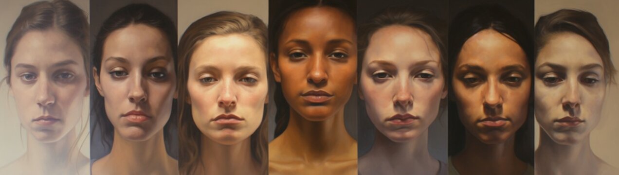 A range of subtle shifts in confidence, each face depicting a higher level.