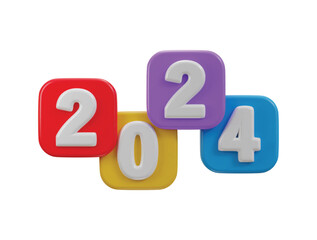 2024 new year text effect 3d rendering