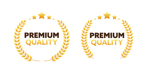 Premium quality Golden Medal. Quality Badges. Vector stock illustration