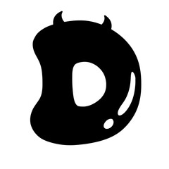 letters devil horn Devil font demon evil typeface alphabet  horror typography vector monster groovy retro halloween
