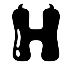 Obraz premium letters devil horn Devil font demon evil typeface alphabet horror typography vector monster groovy retro halloween