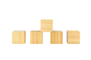 Wooden geometric shapes cube for conceptual design. Education , Game,  Business. isolated on a white background.PNG