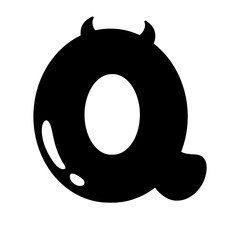 letters devil horn Devil font demon evil typeface alphabet  horror typography vector monster groovy retro halloween