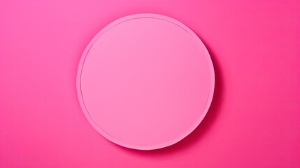 Pink Label on Pink Colored Background Overhead View. 