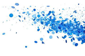 Blue confetti with transparent background. Celebration and party concept. - obrazy, fototapety, plakaty