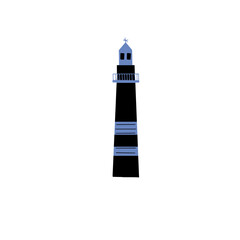 Lighthouse. Coastline architecture building. Beacons with window. Vector illustration