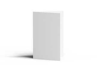 Blank A4 Half Sheet Fold brochure render to present your design. On transparent background 