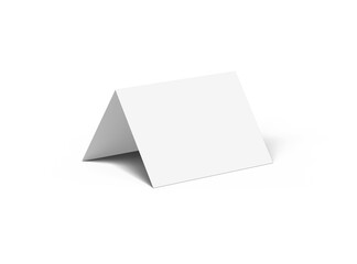 Blank A4 Half Sheet Fold brochure render to present your design. On transparent background 