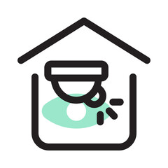 Surveillance Camera icon with line fill style, perfect for web and presentation etc.