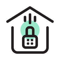 Smart Lock icon with line fill style, perfect for web and presentation etc.