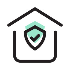 Home Security icon with line fill style, perfect for web and presentation etc.