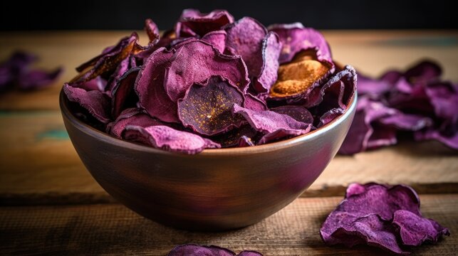 Sweet And Crunchy Purple Sweet Potato Chips 