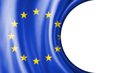 Abstract illustration, Europe flag with a semi-circular area White background for text or images.
