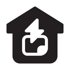 Energy Management icon with solid black color style, perfect for web and presentation etc.