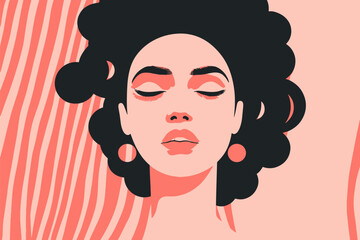 Abstract modern fashion portrait of young woman