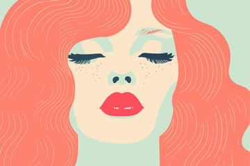 Abstract modern fashion portrait of young woman