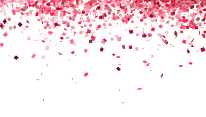 falling pink confetti isolated on transparent background cutout