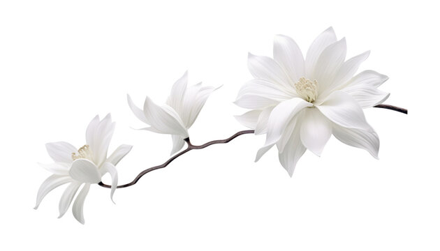 Fototapeta white flower isolated on transparent background cutout