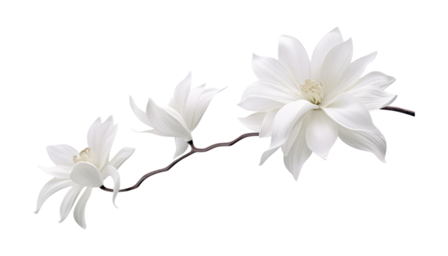 white flower isolated on transparent background cutout
