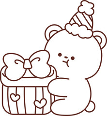 Christmas lines, coloring book elements, cute, super cute cartoons